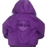 Kids Pelle Pelle Wool Hooded Purple Jacket