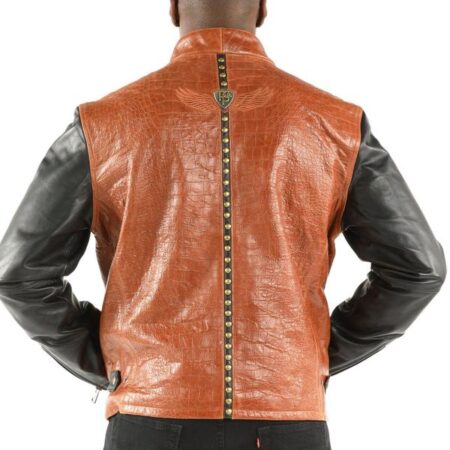 Pelle Pelle China Collar Brown Biker Jacket