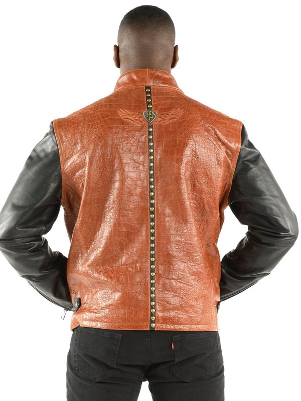 Pelle Pelle China Collar Brown Biker Jacket