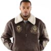 Pelle Pelle Coat of Arms Fur Collar Jacket Brown