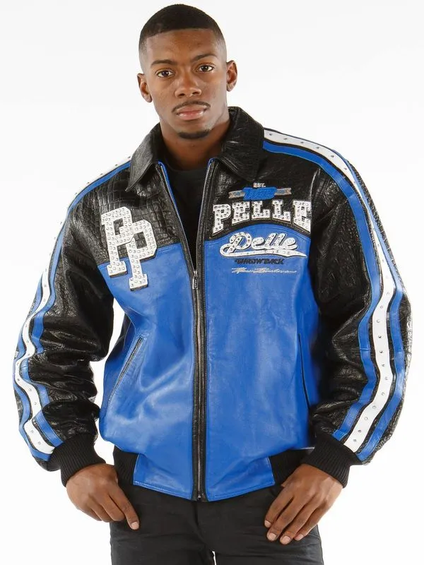 Pelle Pelle Men World Famous Blue Leather Jacket