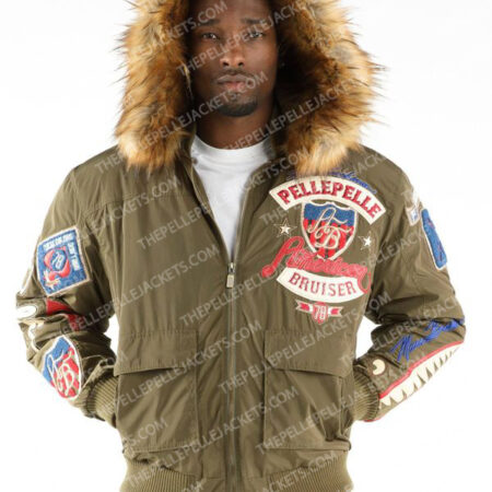 Pelle Pelle Mens American Bruiser & Bombshell Olive Jacket