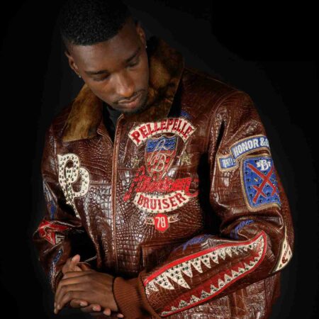 Pelle Pelle Mens American Bruiser Leather Brown Jacket