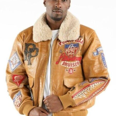 Pelle Pelle Mens American Bruiser Mustard Leather Jacket