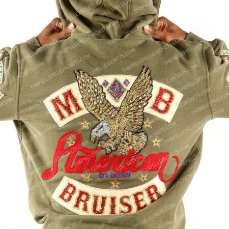 Pelle Pelle Mens American Bruiser Olive Hoodie
