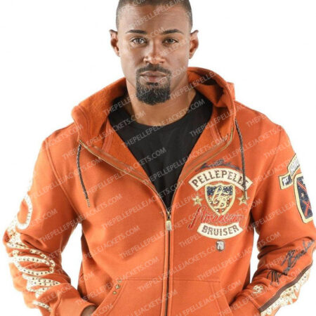 Pelle Pelle Mens Orange American Bruiser Hoodie