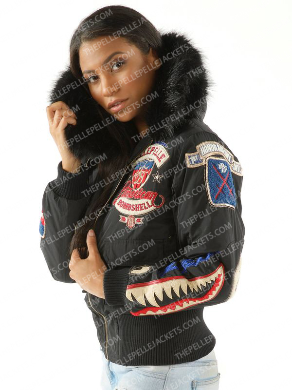 Pelle Pelle Womens American Bruiser Black Wool Jacket