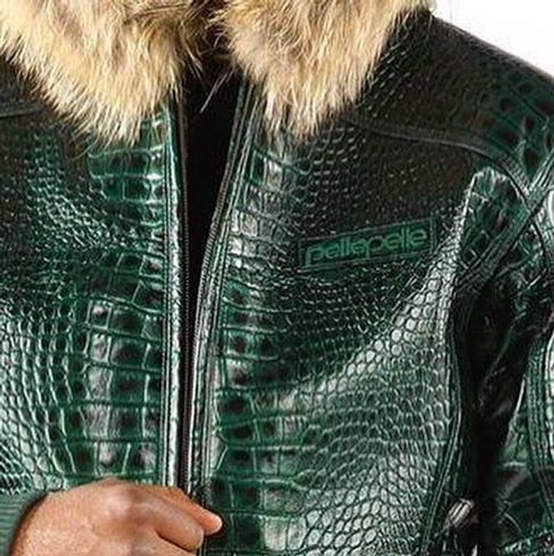 Pelle Pelle Basic Two Tone Cayman Green Leather Jacket