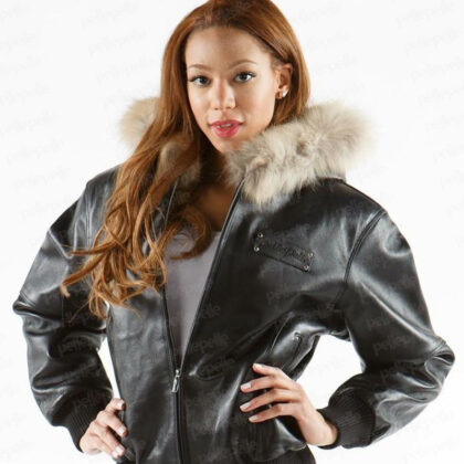 Pelle Pelle Ladies Basic Fur Hood Black Jacket