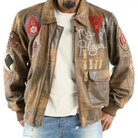 Pelle Pelle Make it Rain Bomber Brown Jacket