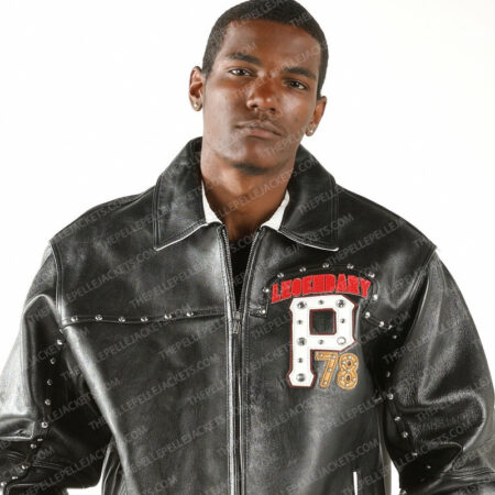 Pelle Pelle Mens Forever Fearless Born to Be Notorious Black Leather Jacket