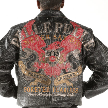 Pelle Pelle Mens Forever Fearless Never Say Die Black Jacket