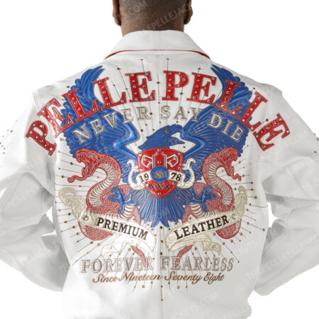 Pelle Pelle Mens Forever Fearless Never Say Die White Jacket