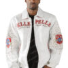 Pelle Pelle Mens Forever Fearless Never Say Die White Leather Jacket