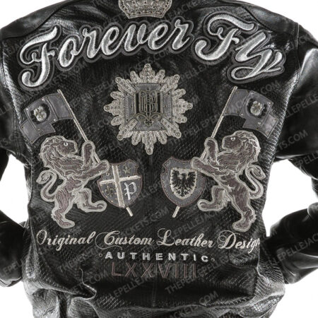 Pelle Pelle Mens Forever Fly Black and Gray Jacket