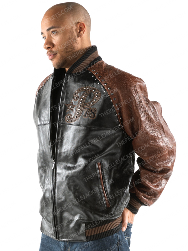 Pelle Pelle Mens Premium Co. 78 Black & Brown Leather Jacket