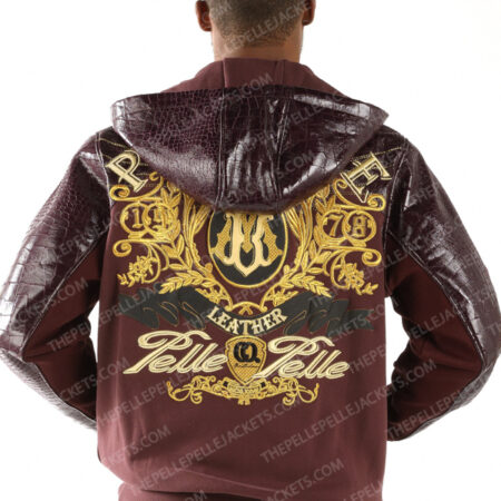 Pelle Pelle Mens Prestige Hooded Brown Wool Jacket