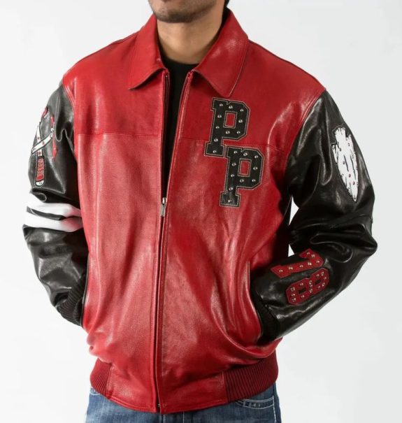 Pelle Pelle Mens Chief Keef Red Leather Jacket - Pelle Pelle Jackets