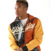 Pelle Pelle Mens Vintage Colorblock Brown & Black Hooded Jacket