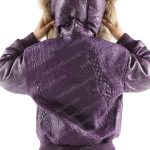 Pelle Pelle Womens Morroco Leather Fur Hooded Purple Jacket