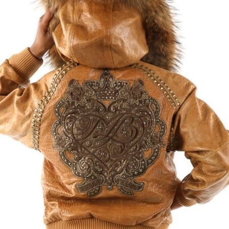 Pelle Pelle Womens Vintage Hooded Leather Brown Jacket