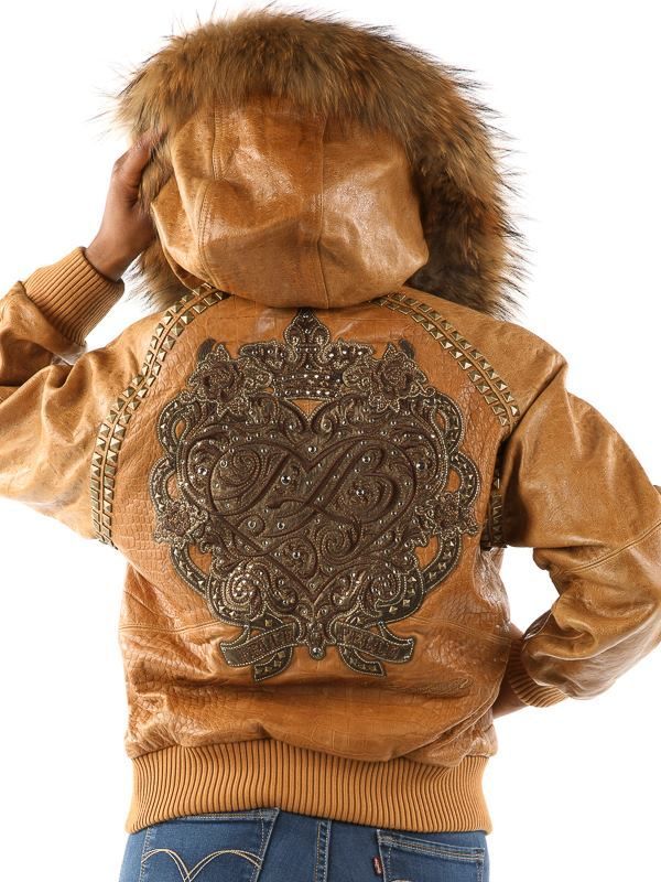 Pelle Pelle Womens Vintage Hooded Leather Brown Jacket