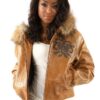 Pelle Pelle Womens Vintage Hooded Leather Jacket