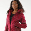 Pelle Pelle Womens Winged Fur Hooded Pink Jacket