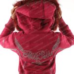 Pelle Pelle Womens Winged Fur Hooded Pink Jacket