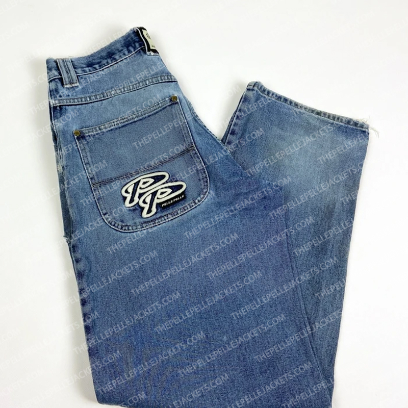 Pelle Pelle Blue Vintage 90s Distressed Rap Hip Hop Baggy Jeans