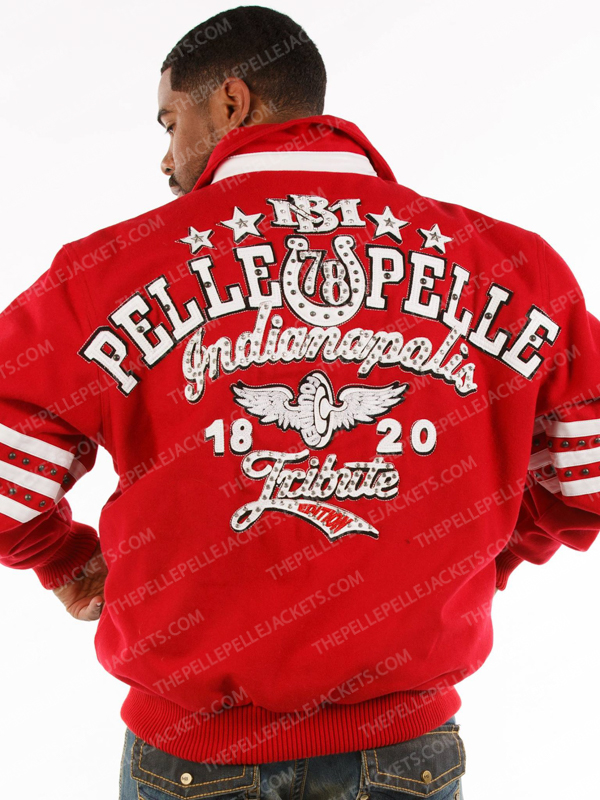 Pelle Pelle Mens Indianapolis City Tribute Red Wool Jacket