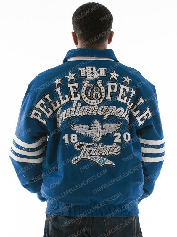 Pelle Pelle Mens Indianapolis City Tribute Teal Wool Jacket