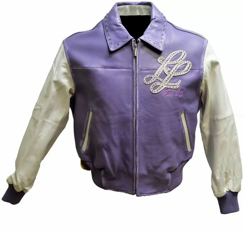 Pelle Pelle Notorious Purple and White Leather Jacket