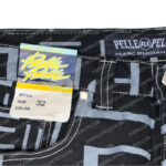 Pelle Pelle Sick Art Monogram Black Hip Hop Baggy Jeans