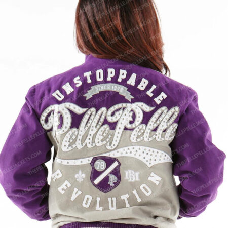 Pelle Pelle Unstopabble Revolution Purple Varsity Jacket