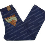 Pelle Pelle Vintage Hip Hop Blue Embroidered Pockets Baggy Jeans