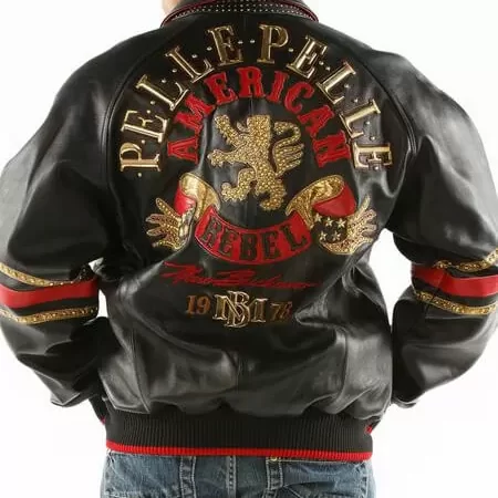 Pelle Pelle American Rebel Black Studded Leather Jacket