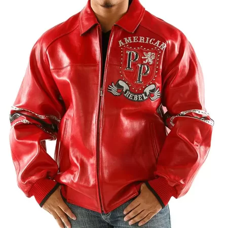 Pelle Pelle American Rebel Red Studded Jacket