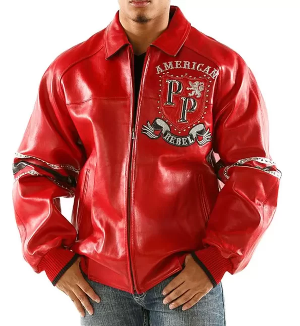 Pelle Pelle American Rebel Red Studded Jacket