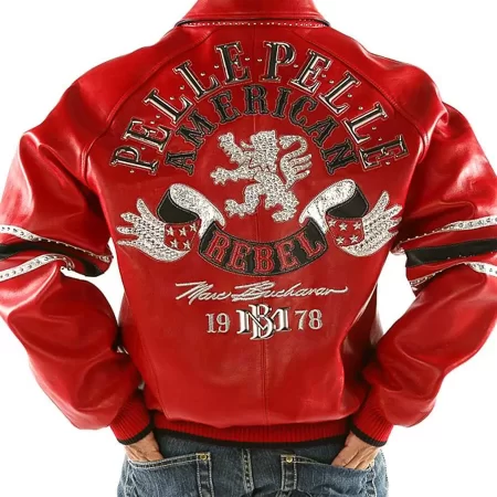 Pelle Pelle American Rebel Red Studded Leather Jacket