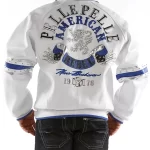 Pelle Pelle American Rebel White & Blue Studded Leather Jacket