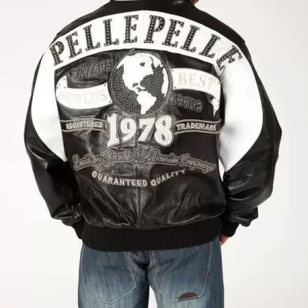 Pelle Pelle Black White World’s Best 1978 Studded Leather Jacket