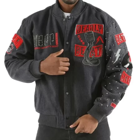 Pelle Pelle Gray Deadly Over a Beat Jacket