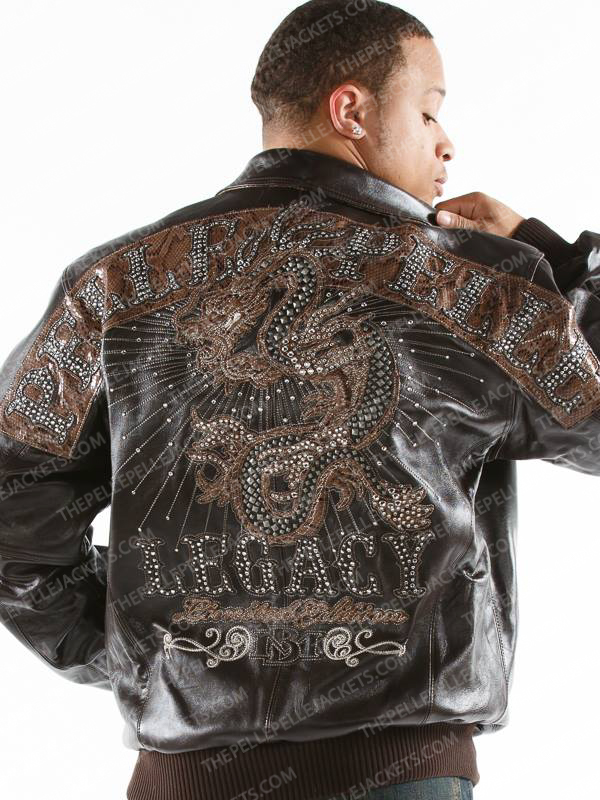 Pelle Pelle Limited Edition Dragon Legacy Dark Brown Leather Jacket