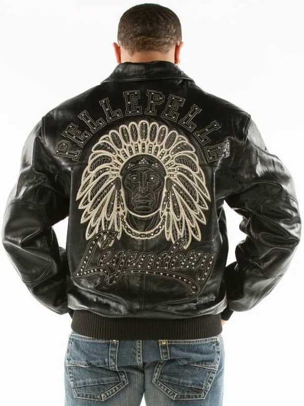 Pelle Pelle Mens Indian Legendary Black Jacket