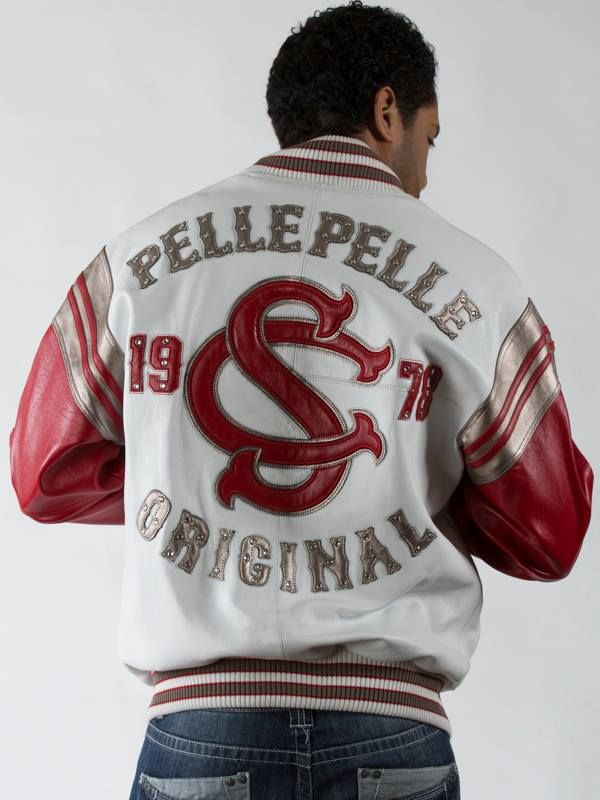 Pelle Pelle Mens White & Red Original Jacket