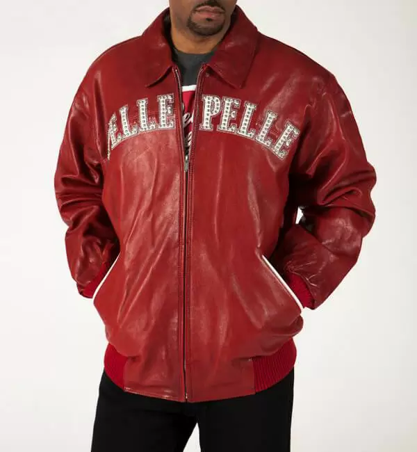 Pelle Pelle Red Worlds Best 1978 Studded Leather Jacket
