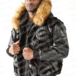 Pelle Pelle Signature Mens Real Black Fur Coat