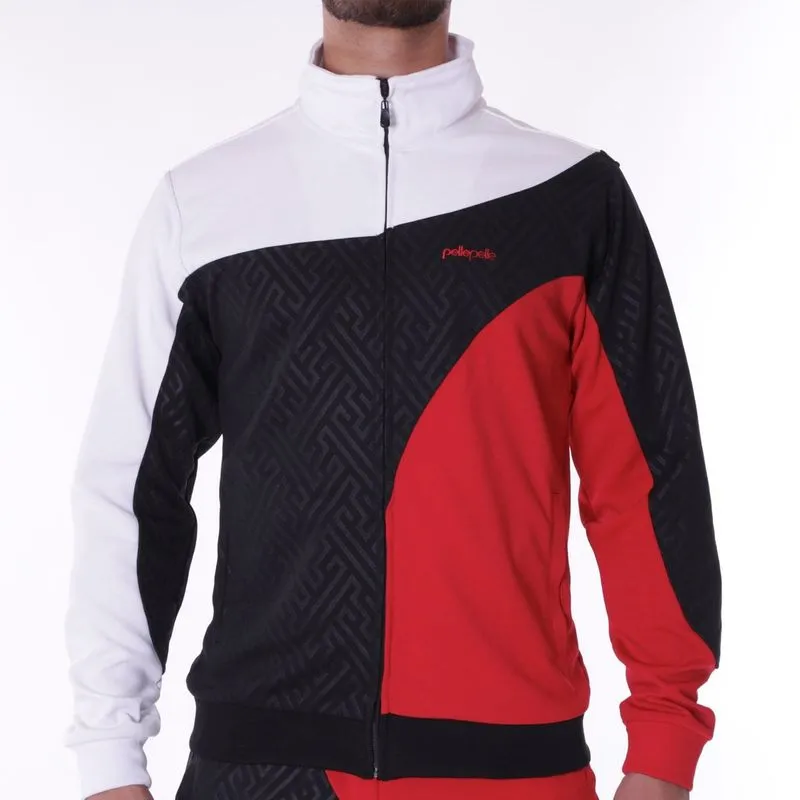 Pelle Pelle Black & Red Abstract Mens Tracksuit