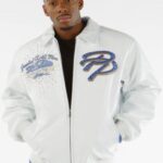 Pelle Pelle Mens Greatest of All Time White Leather Jacket